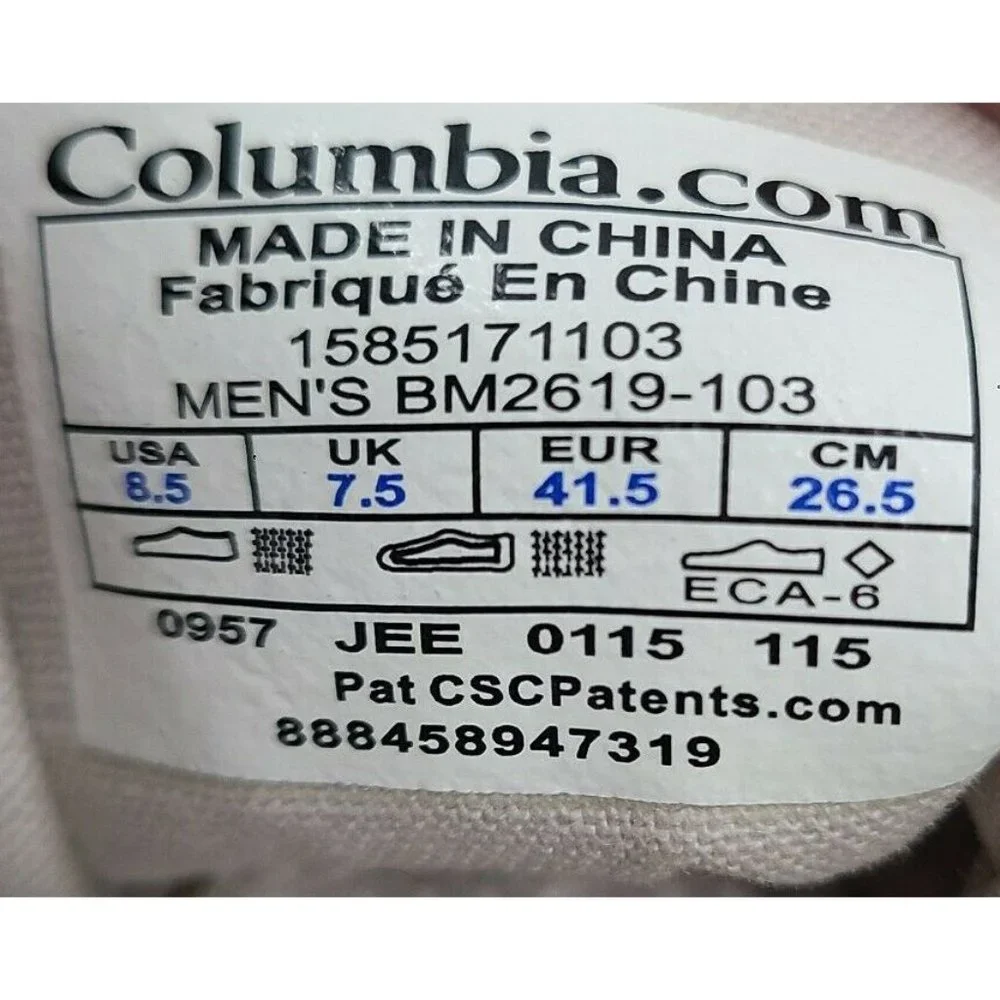Mens Columbia Lace Up Canvas Casual Shoes Men's Size 8.5 Khaki Moss‎ BM2619-103